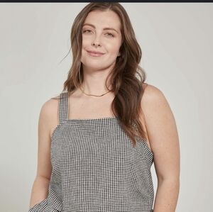 Max Studio Monochrome Checkered Jumpsuit